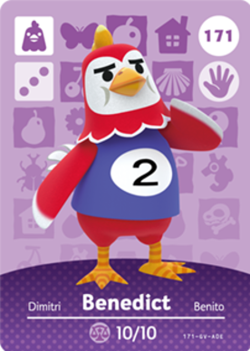 Benedict #171 - Animal Crossing Series 2 amiibo Card
