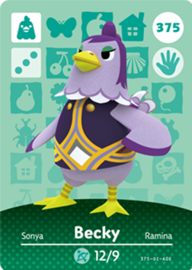 Becky #375 - Animal Crossing Series 4 amiibo Card