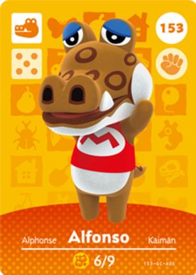 Alfonso #153 - Animal Crossing Series 2 amiibo Card
