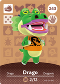 Drago #243 - Animal Crossing Series 3 amiibo Card