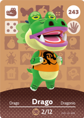 Drago #243 - Animal Crossing Series 3 amiibo Card