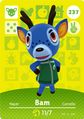 Bam #237 - Animal Crossing Series 3 amiibo Card