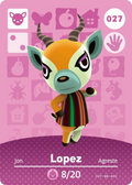 Lopez #027 - Animal Crossing Series 1 amiibo Card