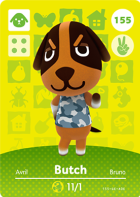 Butch #155 - Animal Crossing Series 2 amiibo Card