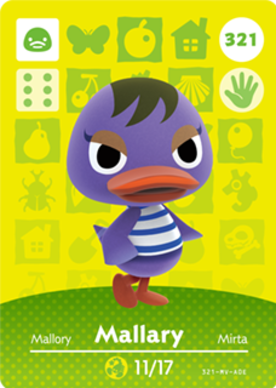 Mallary #321 - Animal Crossing Series 4 amiibo Card