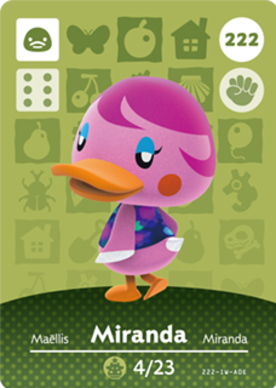 Miranda #222 - Animal Crossing Series 3 amiibo Card