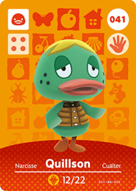 Quillson #041 - Animal Crossing Series 1 amiibo Card