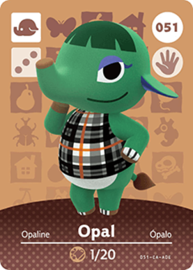 Opal #051 - Animal Crossing Series 1 amiibo Card