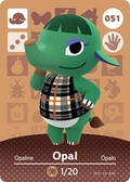 Opal #051 - Animal Crossing Series 1 amiibo Card