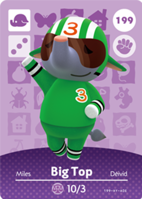 Big Top #199 - Animal Crossing Series 2 amiibo Card