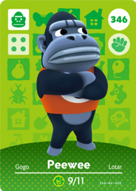 Peewee #346 - Animal Crossing Series 4 amiibo Card