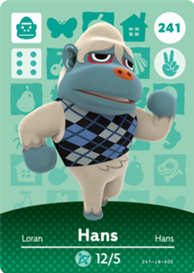 Hans #241 - Animal Crossing Series 3 amiibo Card