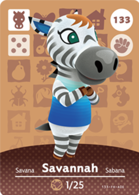 Savannah #133 - Animal Crossing Series 2 amiibo Card