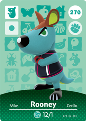 Rooney #270 - Animal Crossing Series 3 amiibo Card