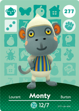 Monty #277 - Animal Crossing Series 3 amiibo Card