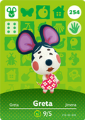 Greta #254 - Animal Crossing Series 3 amiibo Card