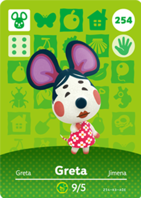 Greta #254 - Animal Crossing Series 3 amiibo Card