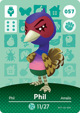 Phil #057 - Animal Crossing Series 1 amiibo Card