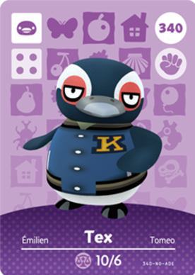 Tex #340 - Animal Crossing Series 4 amiibo Card