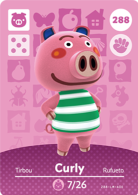 Curly #288 - Animal Crossing Series 3 amiibo Card