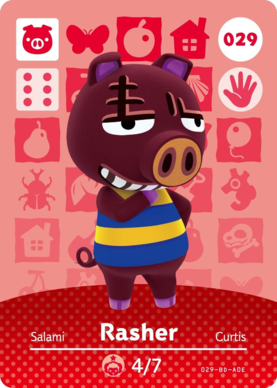 Rasher #029 - Animal Crossing Series 1 amiibo Card