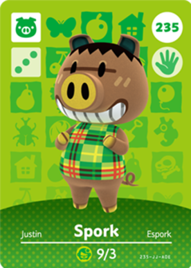 Spork/Crackle #235 - Animal Crossing Series 3 amiibo Card