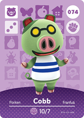 Cobb #074 - Animal Crossing Series 1 amiibo Card