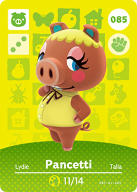 Pancetti #085 - Animal Crossing Series 1 amiibo Card