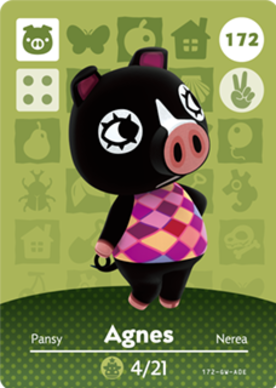 Agnes #172 - Animal Crossing Series 2 amiibo Card