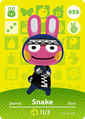 Snake #055 - Animal Crossing Series 1 amiibo Card