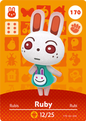 Ruby #170 - Animal Crossing Series 2 amiibo Card