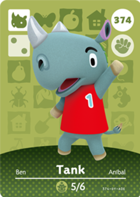 Tank #374 - Animal Crossing Series 4 amiibo Card