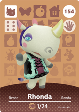 Rhonda #154 - Animal Crossing Series 2 amiibo Card