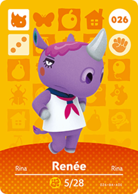 Renée #026 - Animal Crossing Series 1 amiibo Card