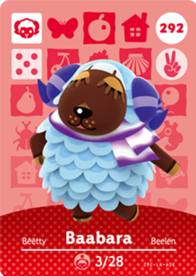 Baabara #292 - Animal Crossing Series 3 amiibo Card