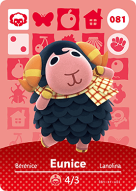 Eunice #081 - Animal Crossing Series 1 amiibo Card