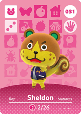 Sheldon #031 - Animal Crossing Series 1 amiibo Card