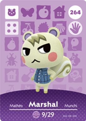 Marshal #264 - Animal Crossing Series 3 amiibo Card