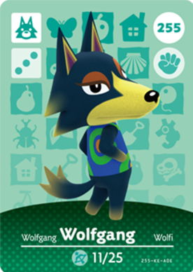 Wolfgang #255 - Animal Crossing Series 3 amiibo Card
