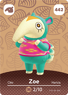 Zoe #442 - Animal Crossing Series 5 amiibo Card